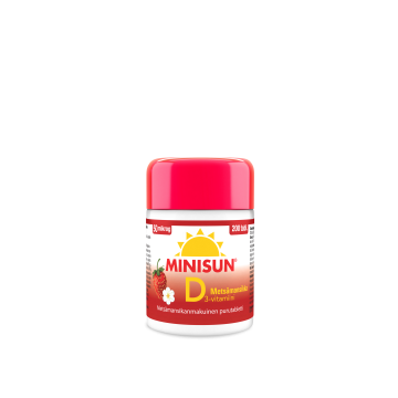 Minisun D-vitamiini Metsämansikka 50 mikrog 200 purutabl