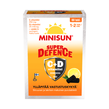 Minisun Super Defence Sitruuna-Lakritsi 60 purutabl