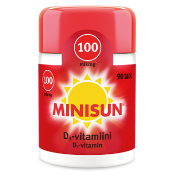 MINISUN D-VITAMIINI 100 MIKROG 90 PURUTABL