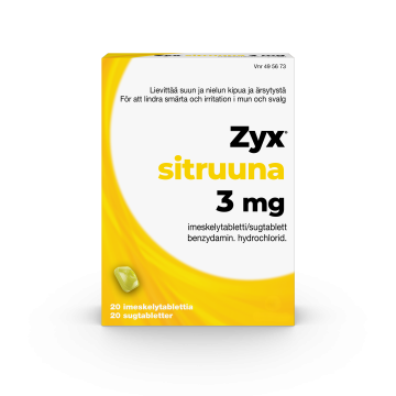 ZYX SITRUUNA imeskelytabletti 3 mg 20 fol