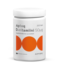 Apteq D-vitamiini 50 mikrog 200 tabl