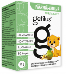 Gefilus + D Päärynä Puru tabl 30 kpl